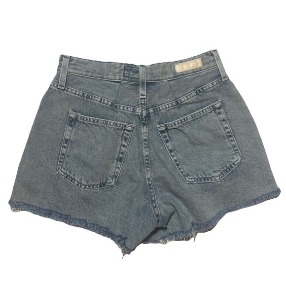 Womens Denim Jean Shorts 29R By AG Alexxis High Waist Y2K vibe Cutoff Distressed - Picture 2 of 9